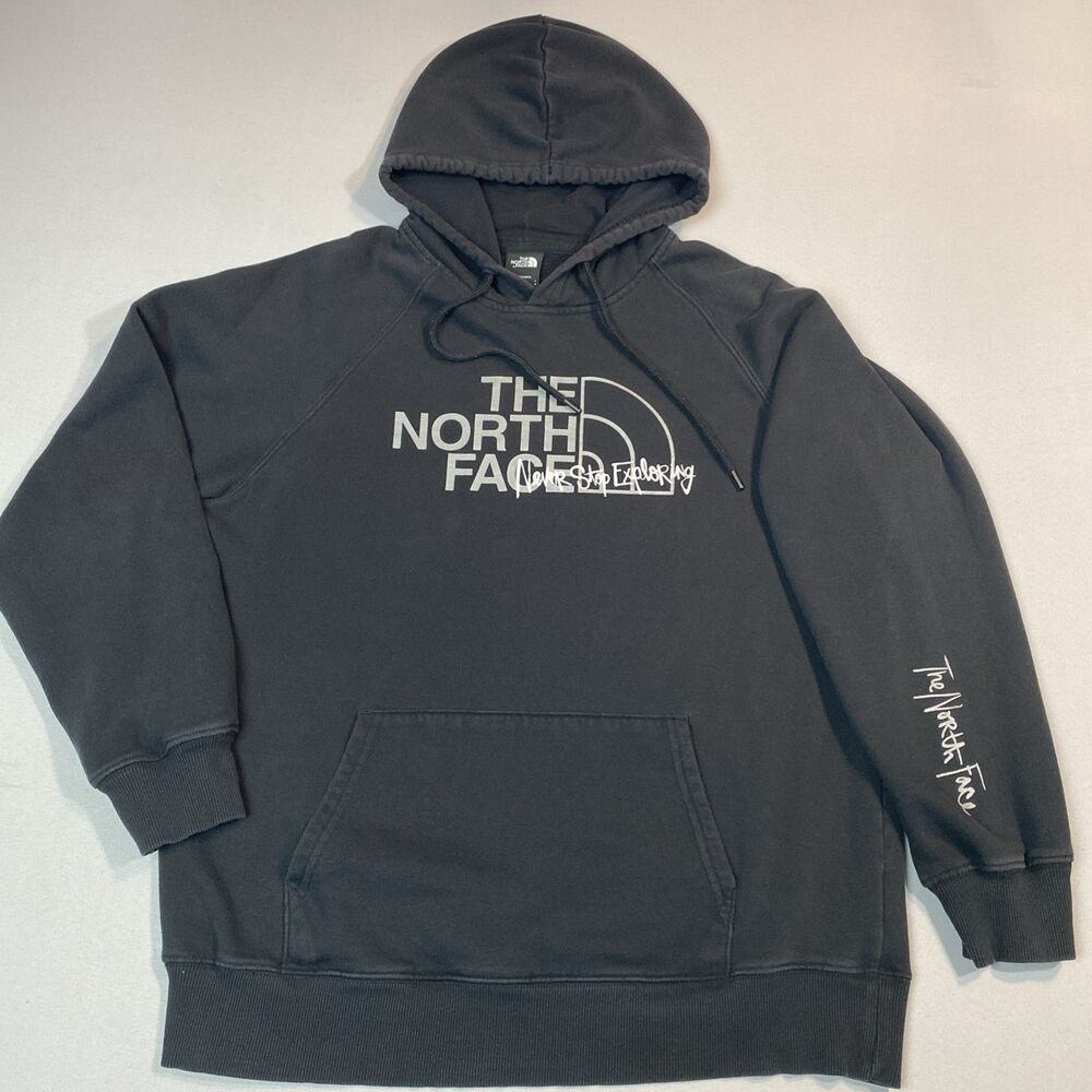 The North Face Hoodie Women's Large Black Pullover Never Stop Exploring